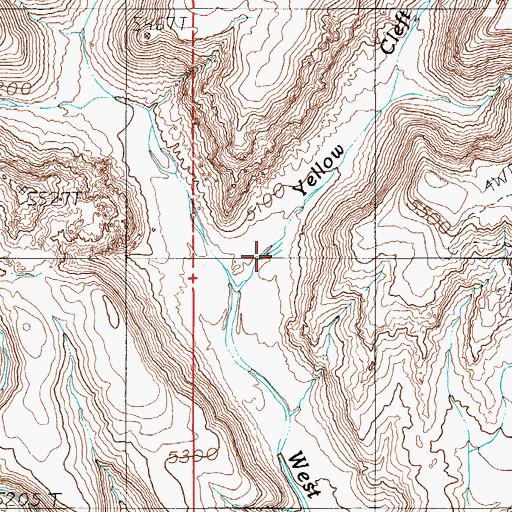 Topographic Map of Yellow Cleft, NV