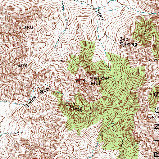 Topographic Map of Yellow Hill, NV