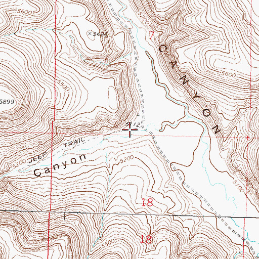 Topographic Map of Yellow Rock Canyon, NV