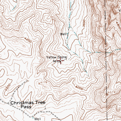 Topographic Map of Yellow Stone Mine, NV