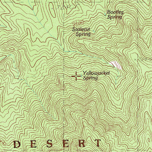 Topographic Map of Yellowjacket Spring, NV