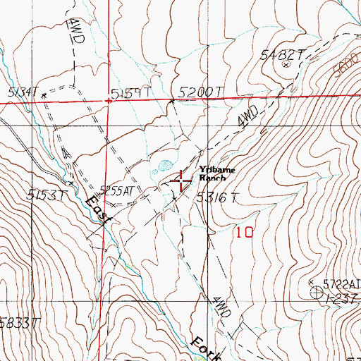 Topographic Map of Yribarne Ranch, NV