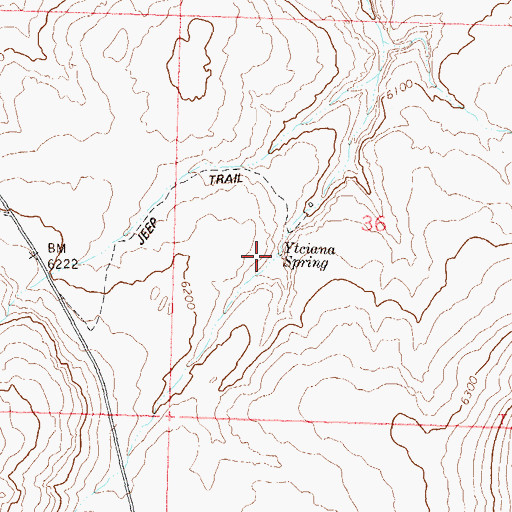 Topographic Map of Ytciana Spring, NV
