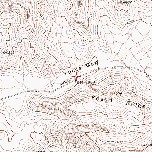 Topographic Map of Yucca Gap, NV