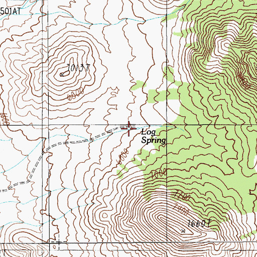 Topographic Map of Log Spring, NV