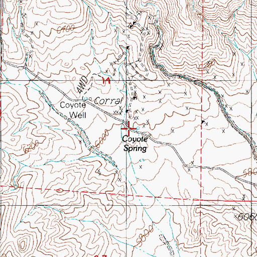 Topographic Map of Coyote Spring, NV