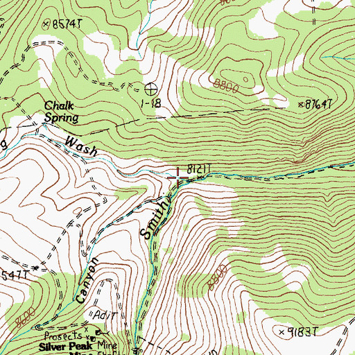 Topographic Map of Mud Spring Wash, NV