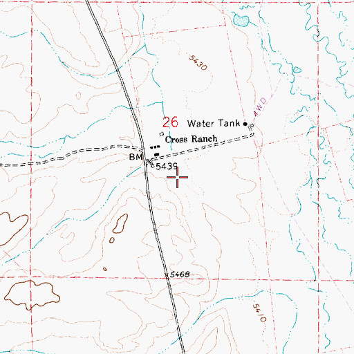 Topographic Map of Allen Creek, NV