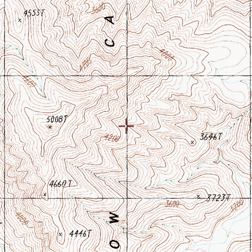 Topographic Map of Arrow Canyon Range, NV