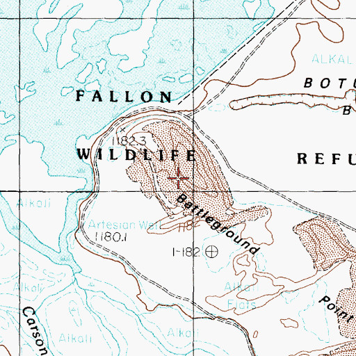 Topographic Map of Battleground Point, NV