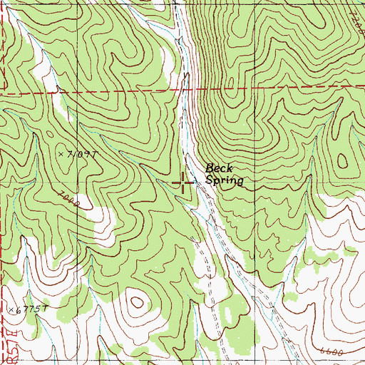 Topographic Map of Beck Spring, NV