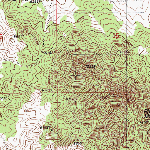 Topographic Map of Black Mountain, NV