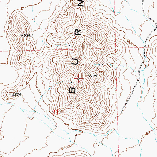 Topographic Map of Burnt Springs Range, NV