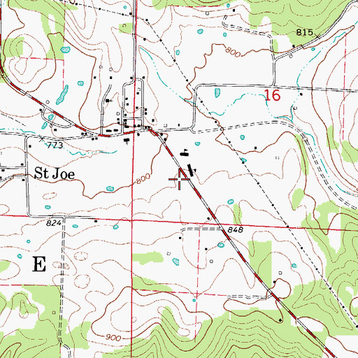 Topographic Map of Saint Joe Post Office, AR