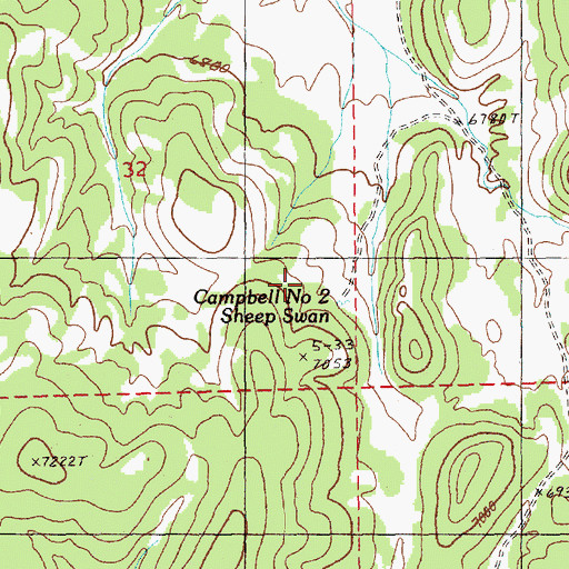 Topographic Map of Campbell Number Two Sheep Swan, NV