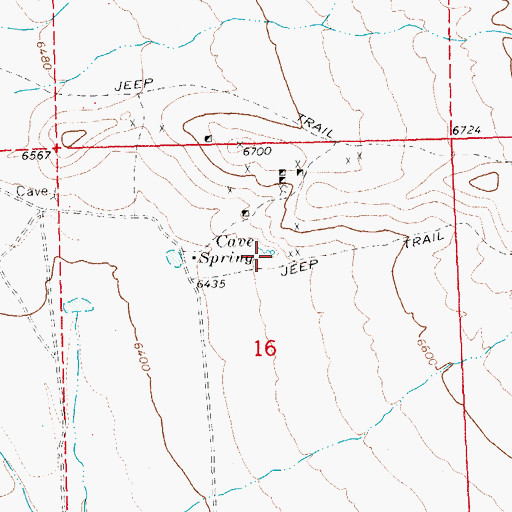 Topographic Map of Cave Spring, NV
