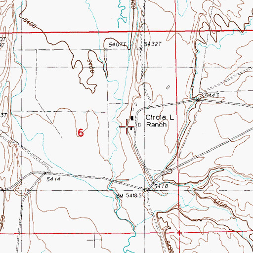 Topographic Map of Circle L Ranch, NV
