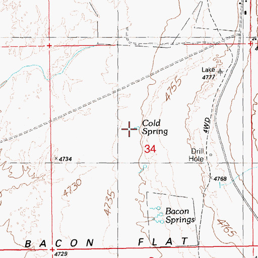 Topographic Map of Cold Spring, NV