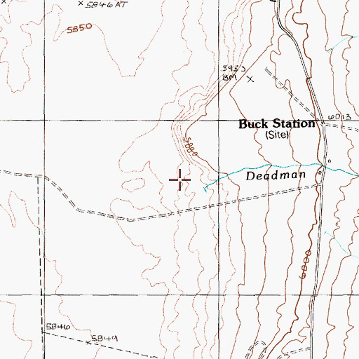 Topographic Map of Deadman Creek, NV