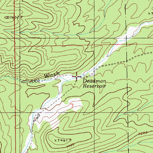 Topographic Map of Deadman Reservoir, NV