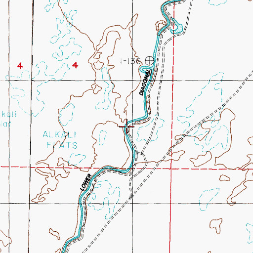 Topographic Map of Lower Diagonal Drain, NV
