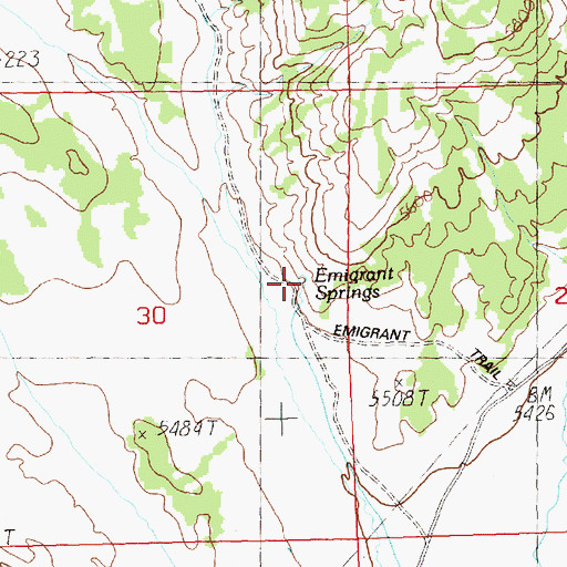 Topographic Map of Emigrant Springs, NV