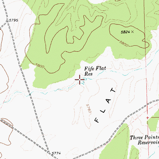 Topographic Map of Fife Flat Reservoir, NV