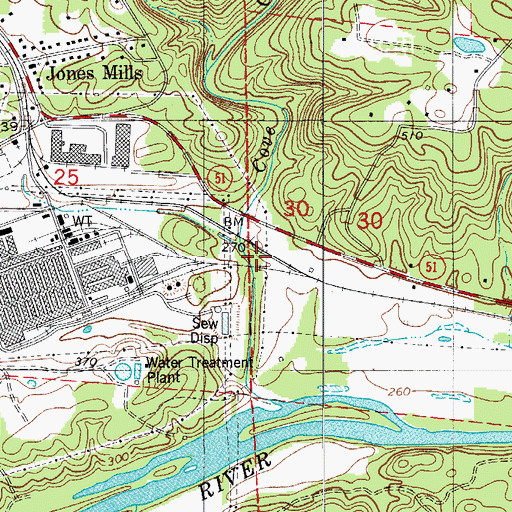 Topographic Map of Lecroy Post Office (historical), AR