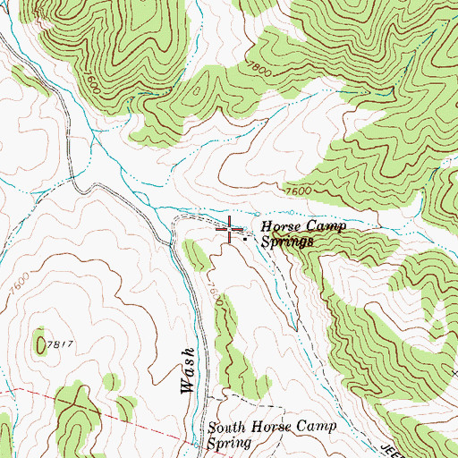 Topographic Map of Horse Camp Springs, NV