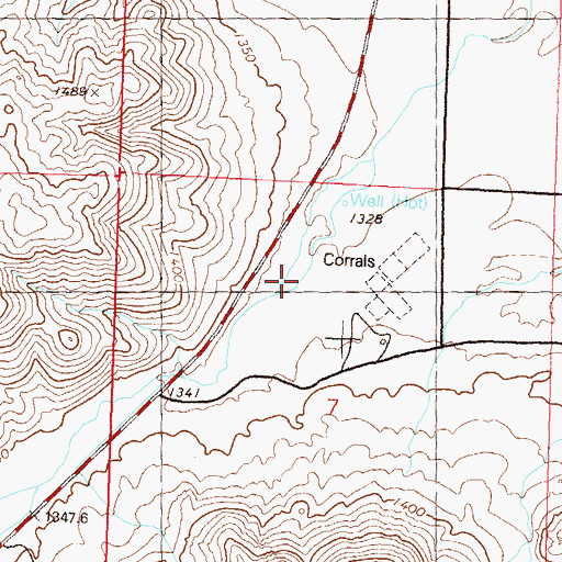 Topographic Map of Hungry Valley, NV