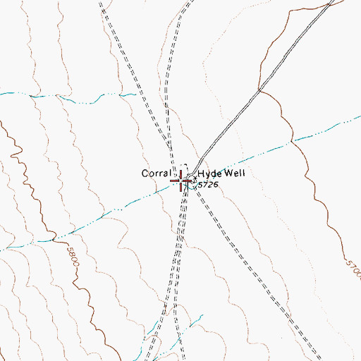 Topographic Map of Hyde Well, NV