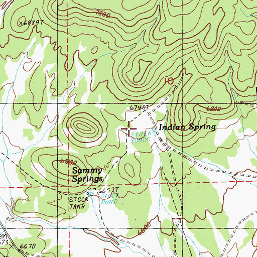 Topographic Map of Indian Spring, NV