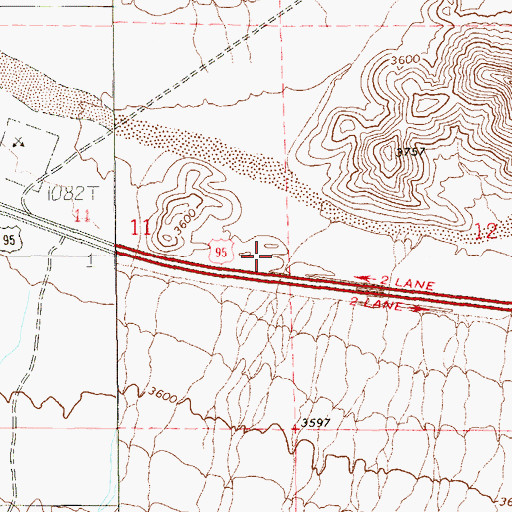 Topographic Map of Indian Springs Valley, NV