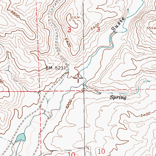 Topographic Map of Middle Susie Creek, NV