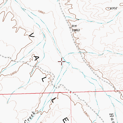 Topographic Map of Miller Creek, NV