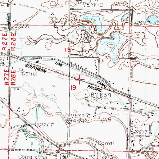 Topographic Map of N Line Canal, NV