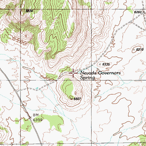 Topographic Map of Nevada Governors Spring, NV