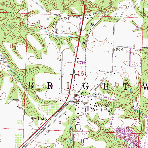 Topographic Map of Avoca Post Office, AR