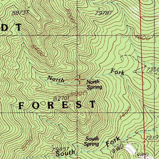 Topographic Map of North Spring, NV
