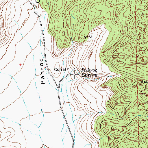 Topographic Map of Pahroc Spring, NV