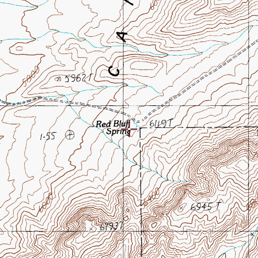 Topographic Map of Red Bluff Spring, NV