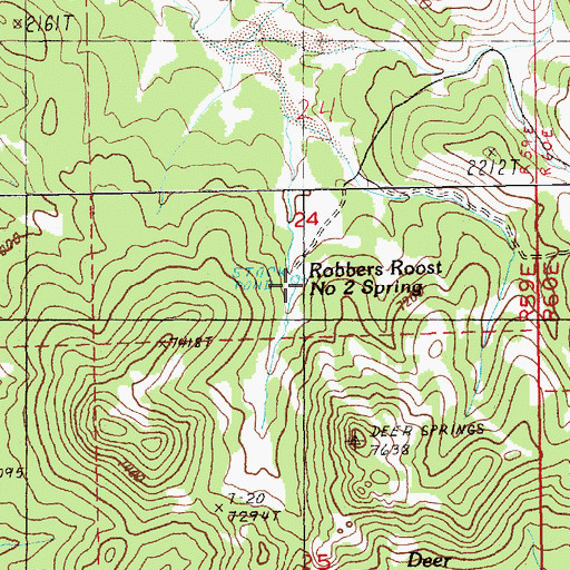 Topographic Map of Robbers Roost Number Two Spring, NV