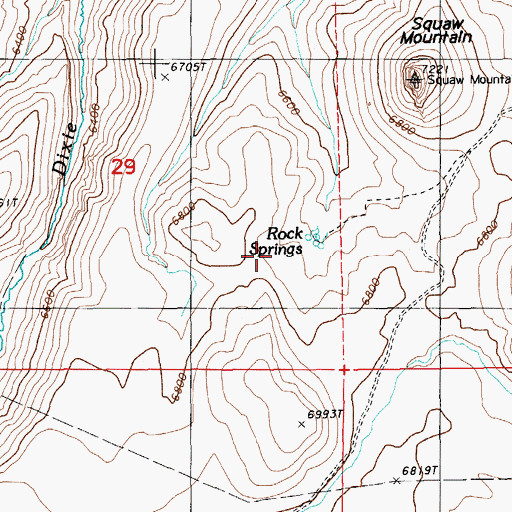 Topographic Map of Rock Springs, NV