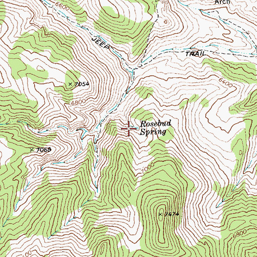 Topographic Map of Rosebud Spring, NV