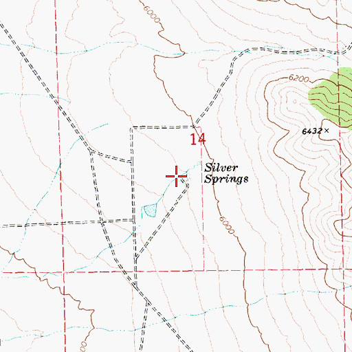 Topographic Map of Silver Springs, NV
