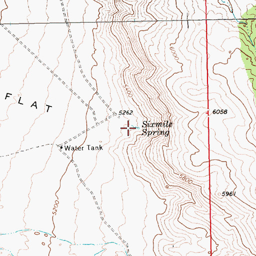 Topographic Map of Sixmile Spring, NV