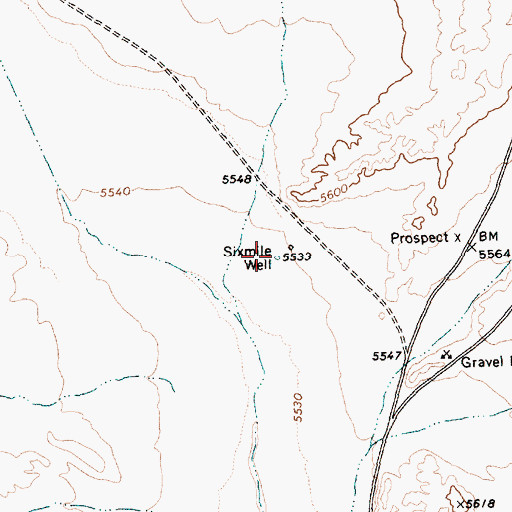 Topographic Map of Sixmile Well, NV
