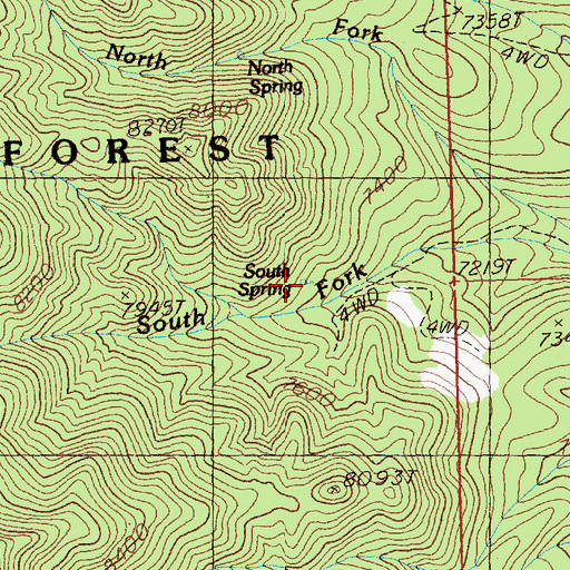Topographic Map of South Spring, NV