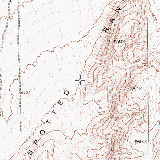 Topographic Map of Spotted Range, NV