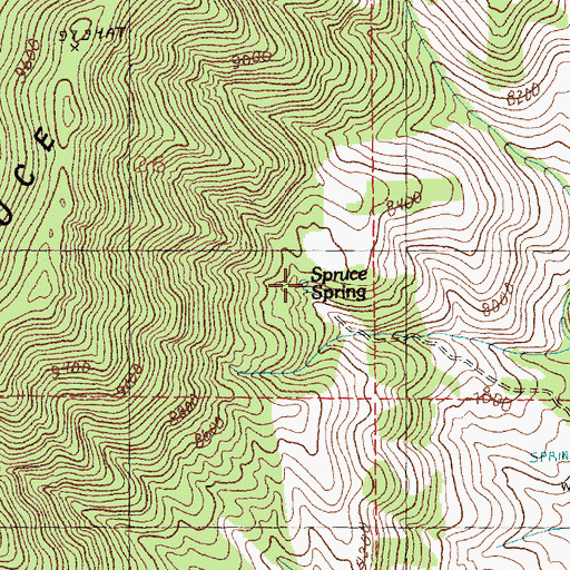 Topographic Map of Spruce Spring, NV